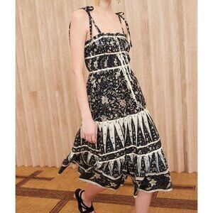 Ulla Johnson Indah Dress in Rainforest Size 12 Whimsigoth Fall Midi Bows